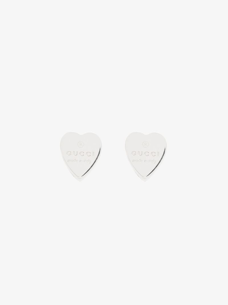 Sterling Silver Logo-engraved Trademark Stud Earrings