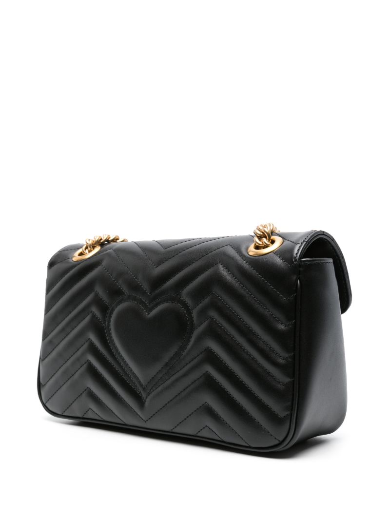 Black Gg Marmont Small Leather Shoulder Bag