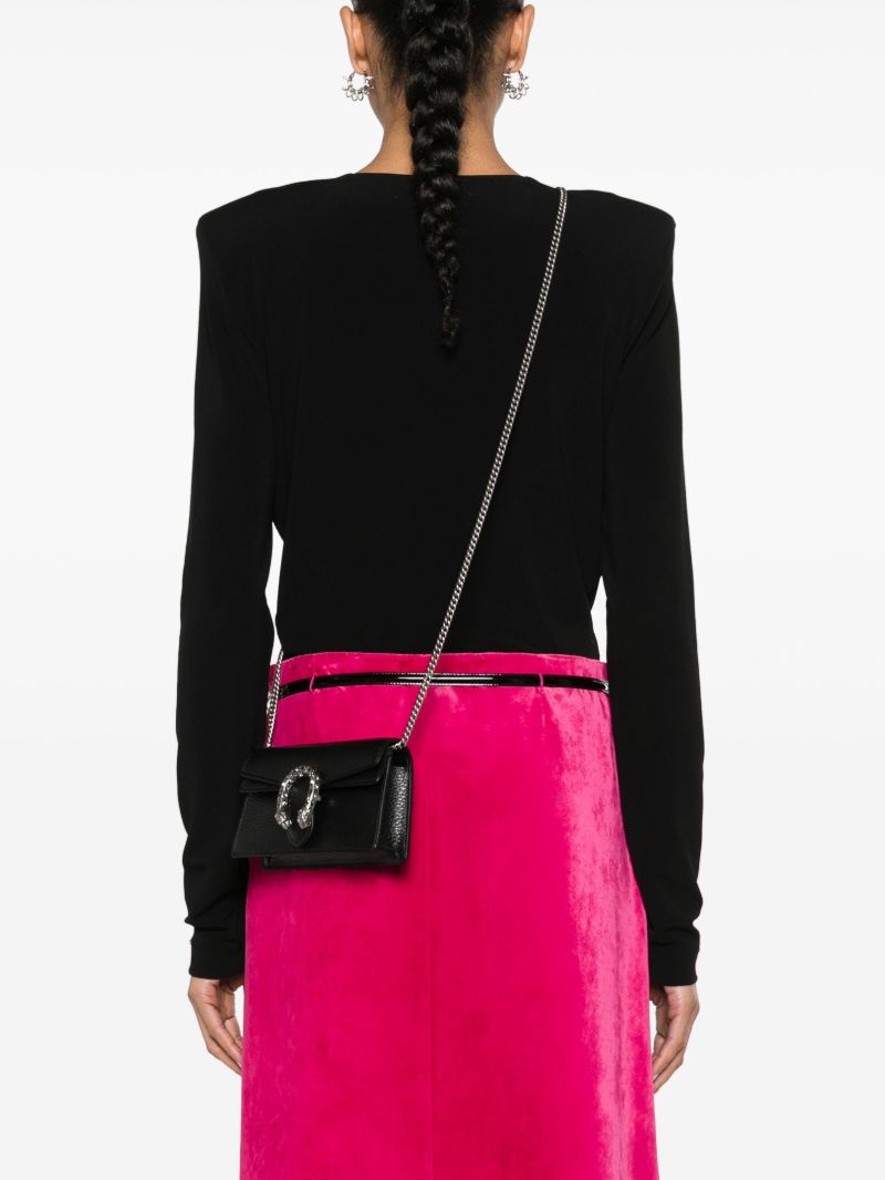 Black Dionysus Mini Leather Shoulder Bag