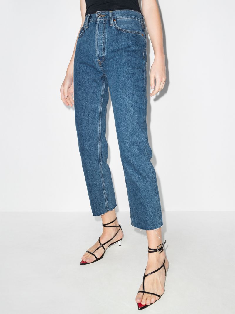 Stove Pipe Cropped Jeans
