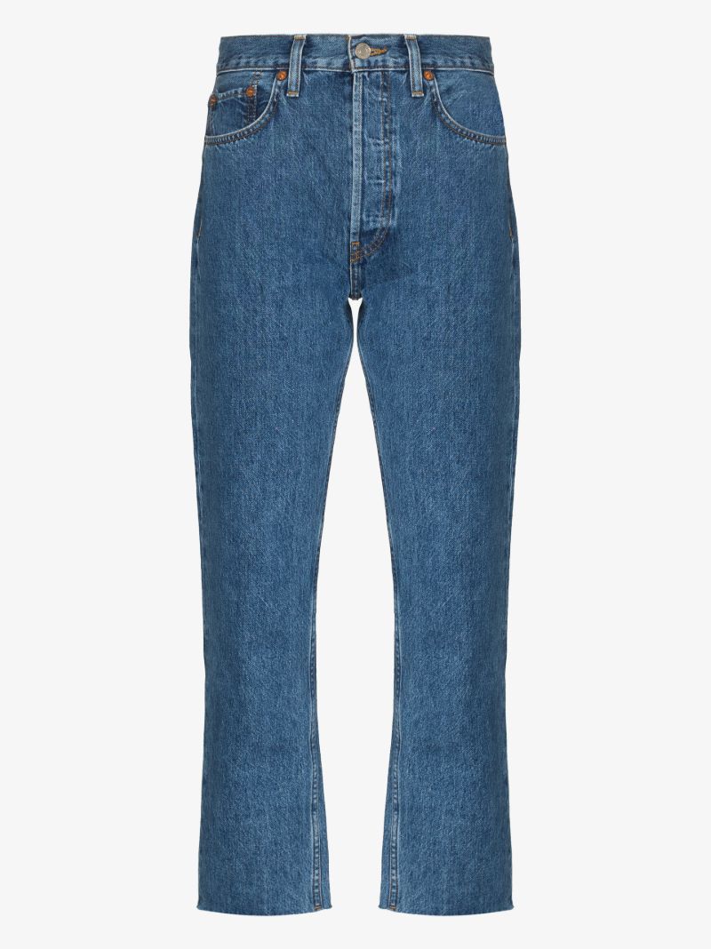 Stove Pipe Cropped Jeans