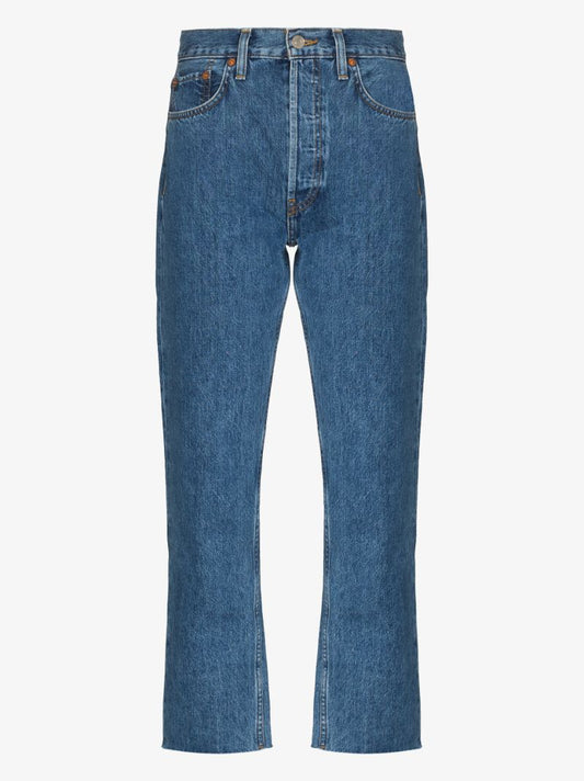 Stove Pipe Cropped Jeans