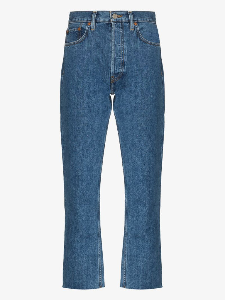 Stove Pipe Cropped Jeans