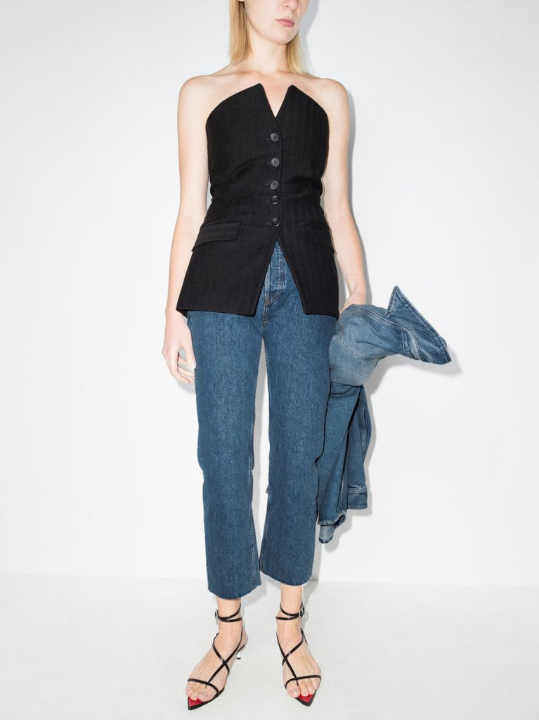 Stove Pipe Cropped Jeans