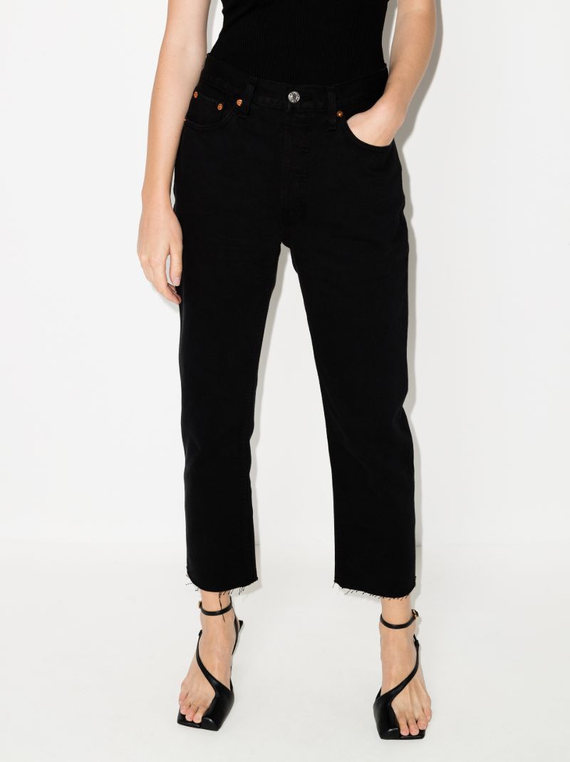 Stove Pipe Cropped Jeans