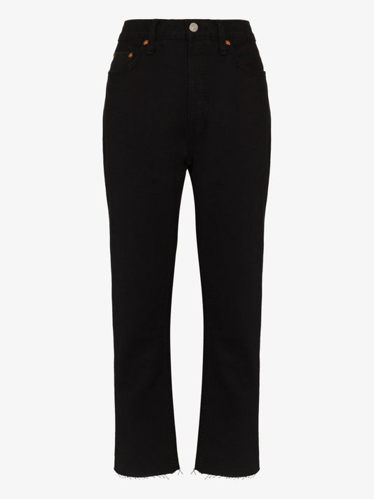 Stove Pipe Cropped Jeans