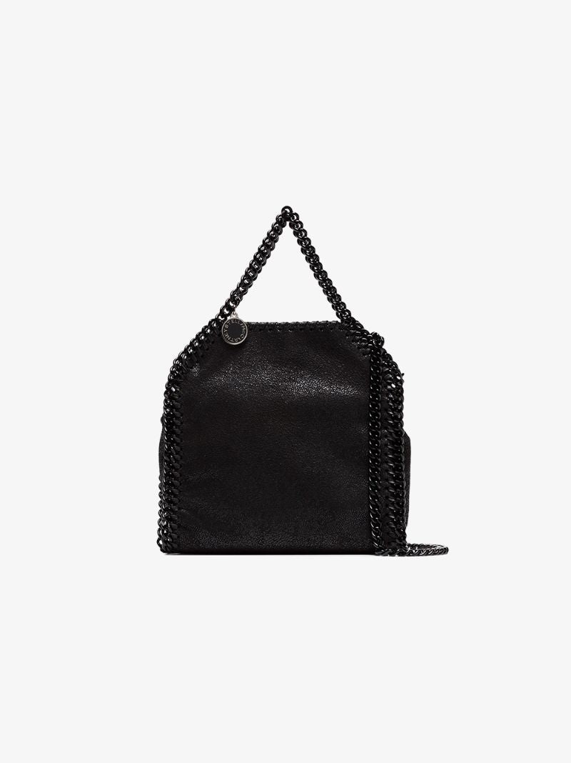Black Falabella Tiny Faux Leather Cross Body Bag