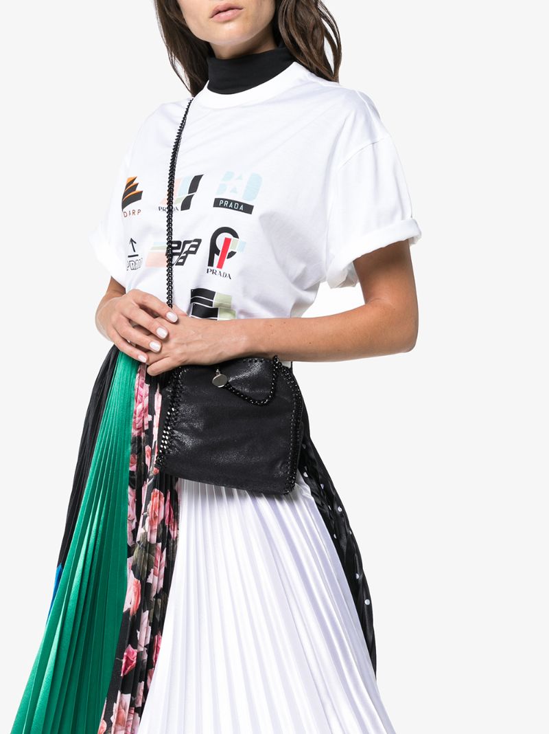 Black Falabella Tiny Faux Leather Cross Body Bag
