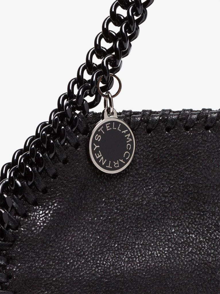 Black Falabella Tiny Faux Leather Cross Body Bag