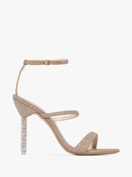 Champagne Glitter Rosalind 100 Leather Sandals