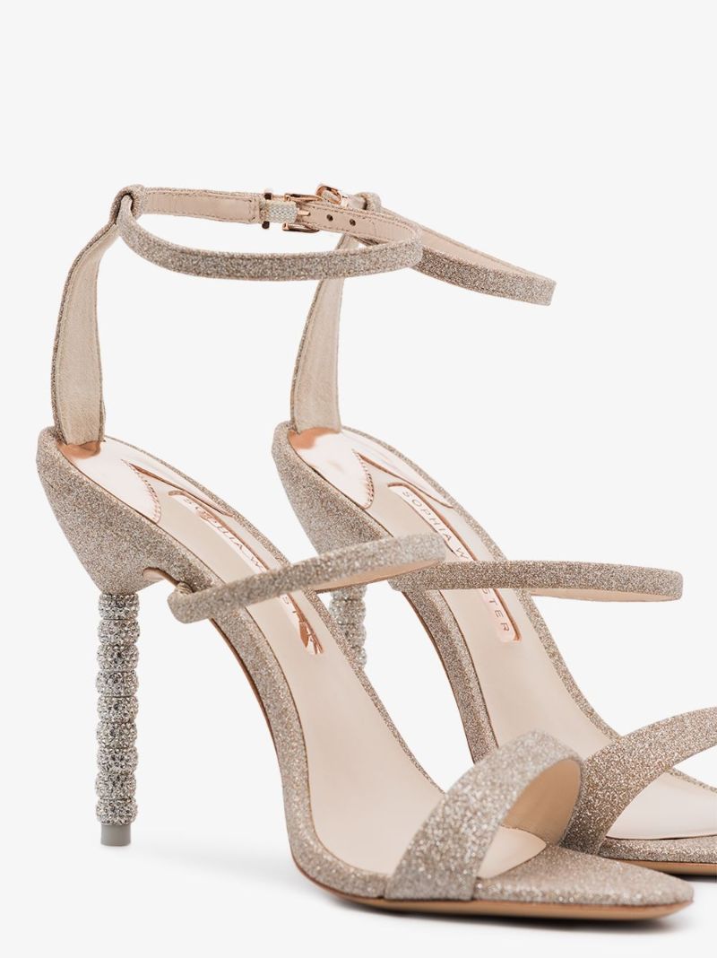Champagne Glitter Rosalind 100 Leather Sandals