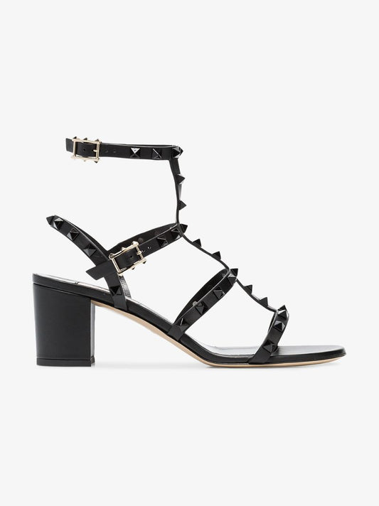 Black Rockstud 60 Leather Sandals