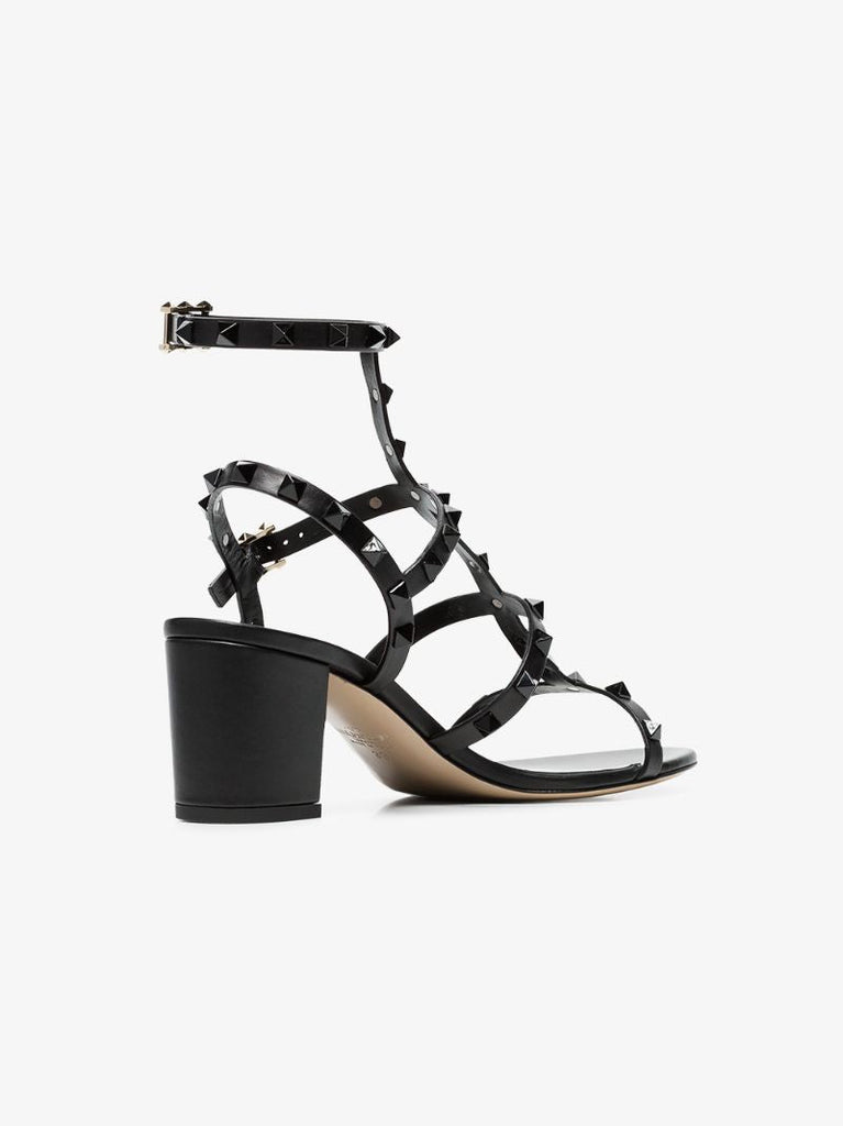 Black Rockstud 60 Leather Sandals