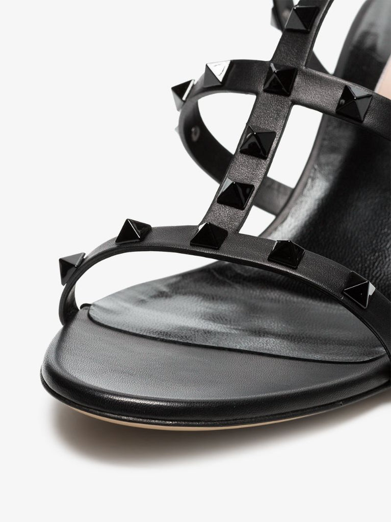 Black Rockstud 60 Leather Sandals