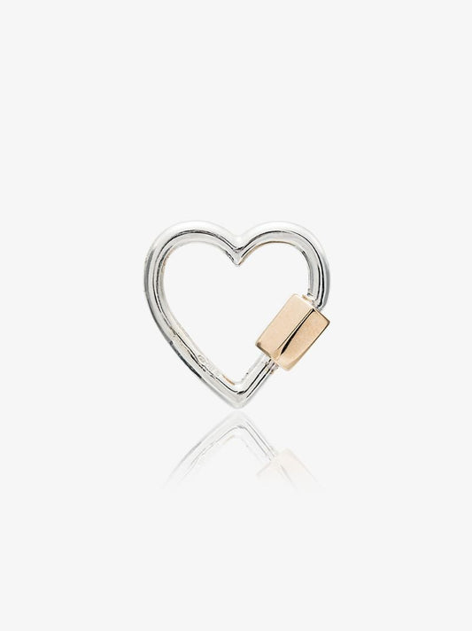 Sterling Silver and 14k Yellow Gold Regular Heart Lock Charm
