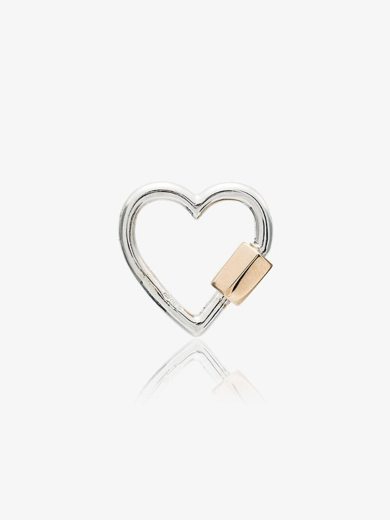 Sterling Silver and 14k Yellow Gold Regular Heart Lock Charm