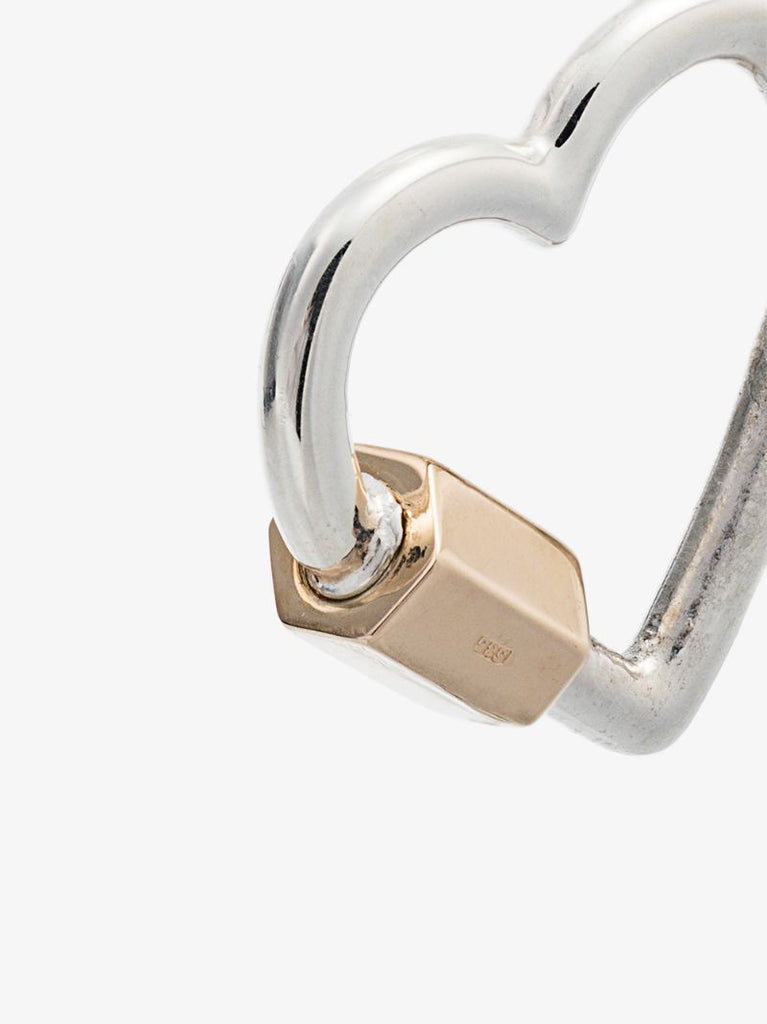 Sterling Silver and 14k Yellow Gold Regular Heart Lock Charm