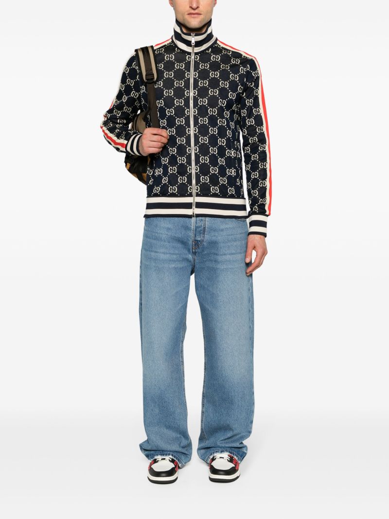 Blue Gg Supreme Cotton Track Jacket