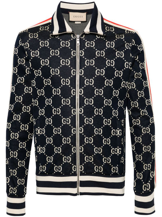 Blue Gg Supreme Cotton Track Jacket