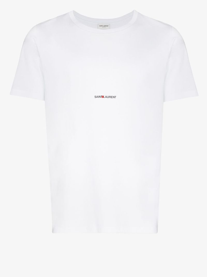 White Logo Print T-shirt