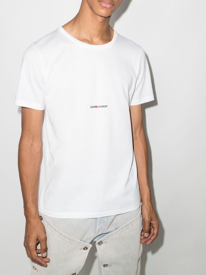 White Logo Print T-shirt