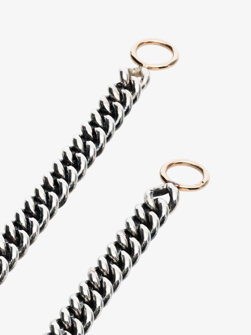 Sterling Silver and 14k Yellow Gold Heavy Curb Chain 6 Inch Bracelet