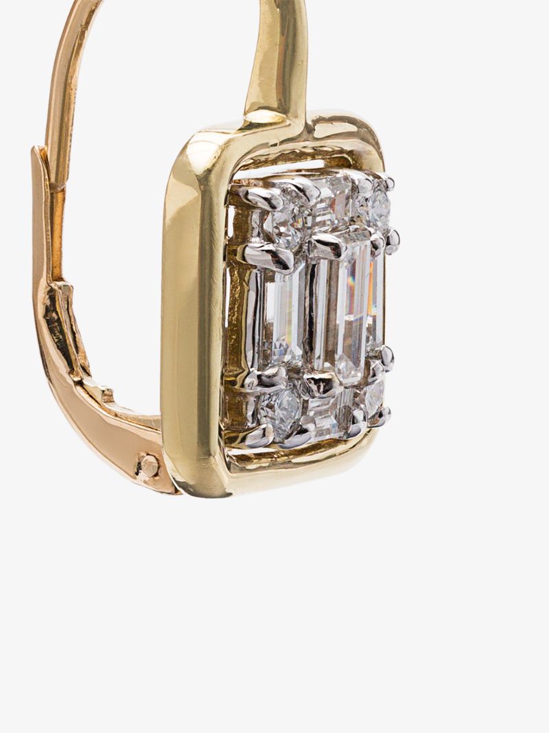 18k Yellow Gold Clarity Framed Drop Diamond Earrings