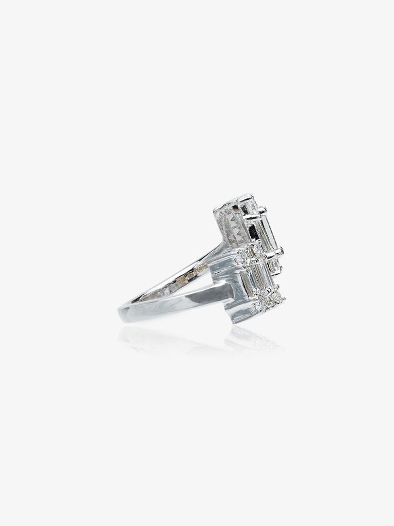 18k White Gold Clarity Open Dual Cube Diamond Ring