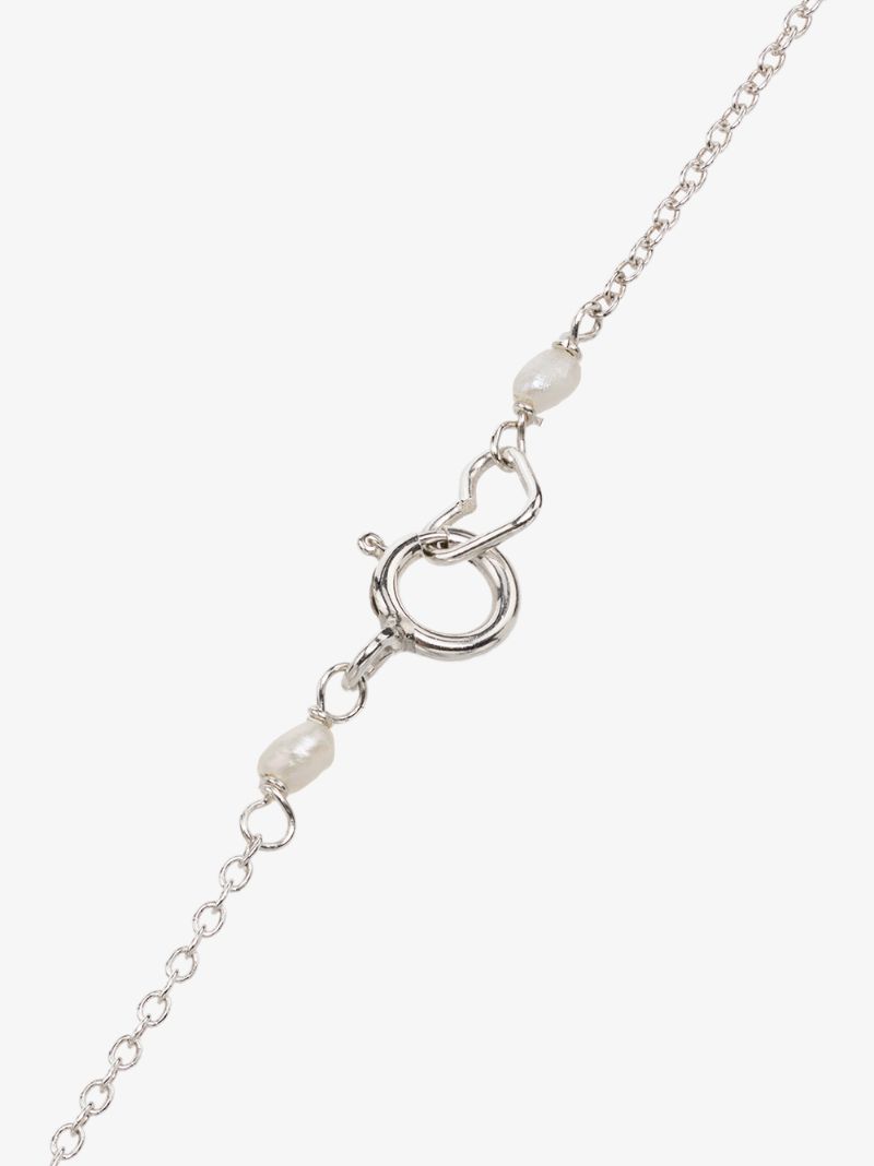 Lia Crystal-embellished Moon Silver Locket Necklace