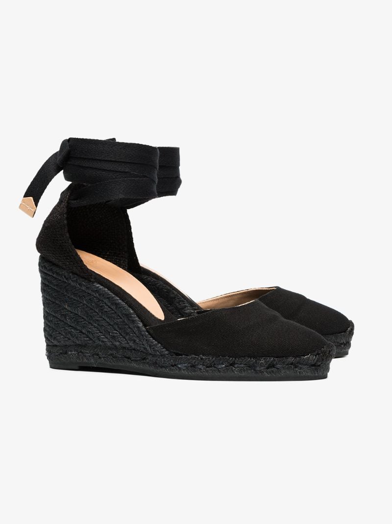 Black Carina 80 Canvas Wedge Espadrilles