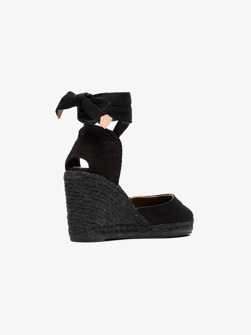 Black Carina 80 Canvas Wedge Espadrilles
