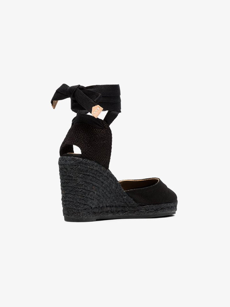 Black Carina 80 Canvas Wedge Espadrilles