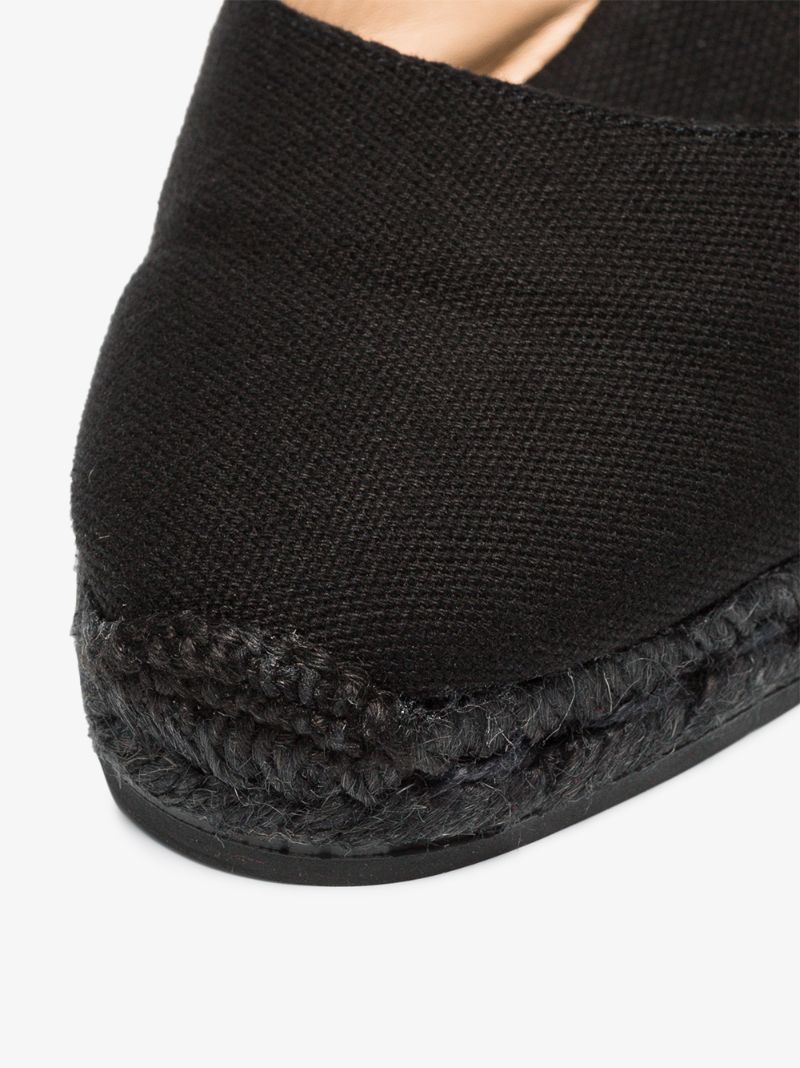 Black Carina 80 Canvas Wedge Espadrilles