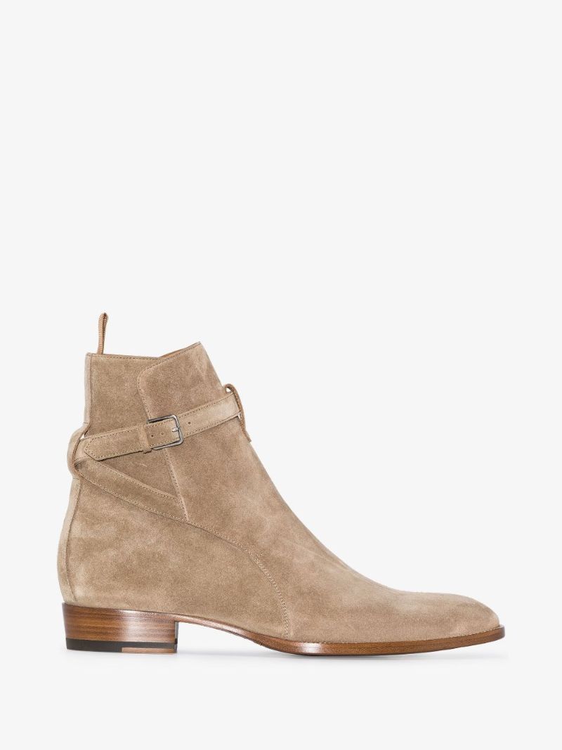 Beige Wyatt 30 Suede Ankle Boots