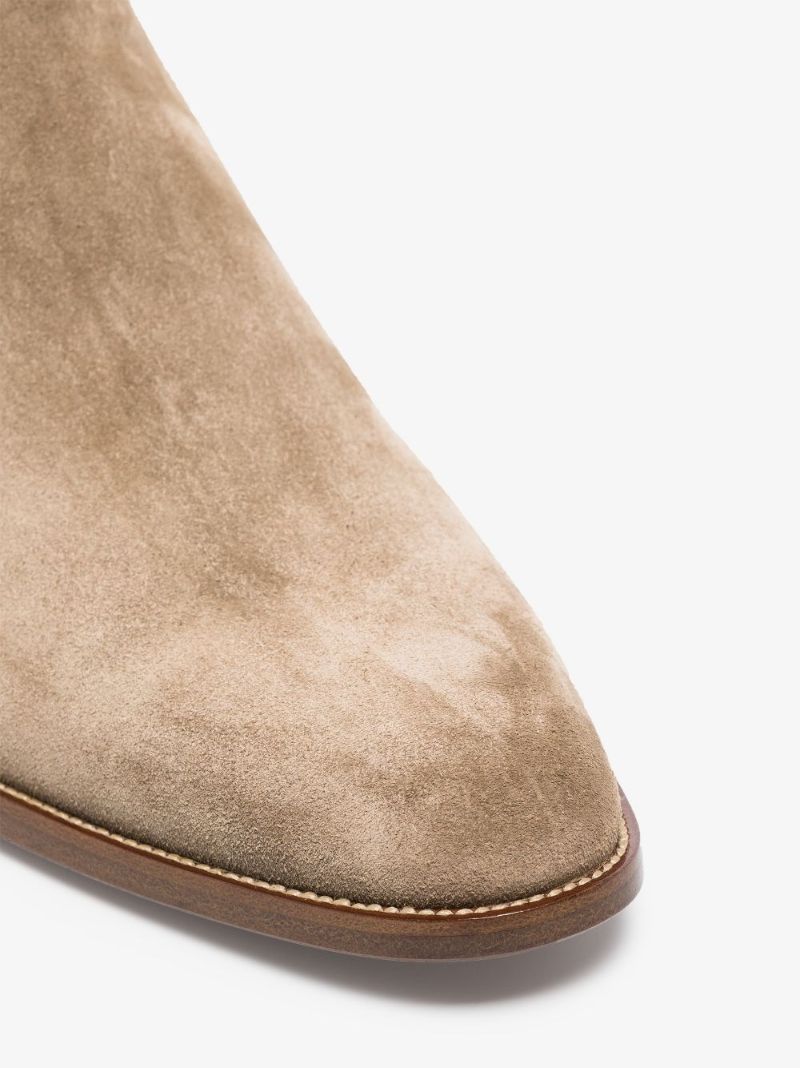 Beige Wyatt 30 Suede Ankle Boots