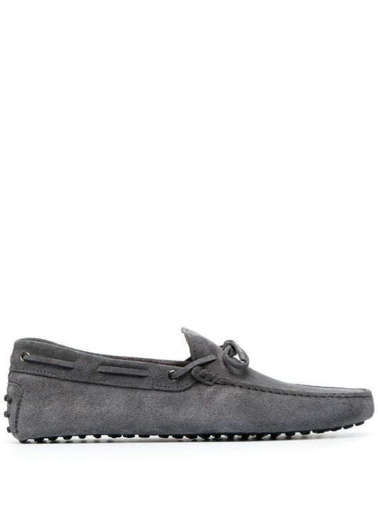 Grey Laccetto Driver Suede Loafers