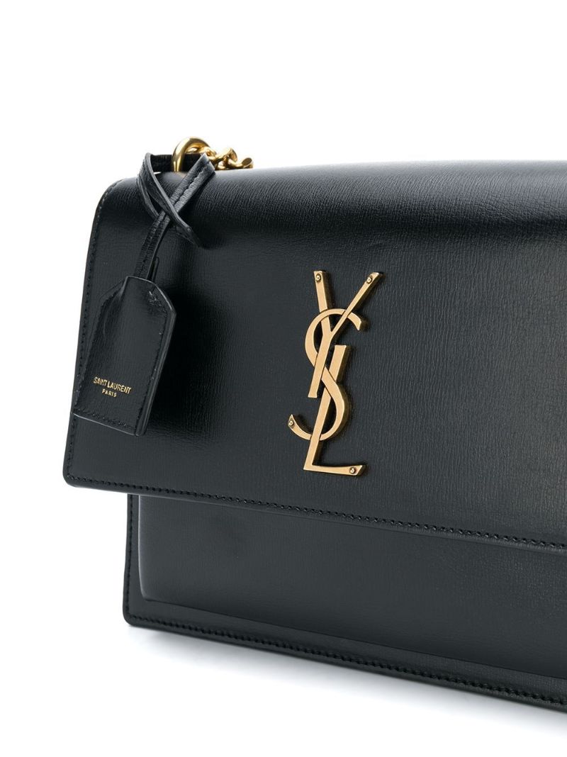Black Sunset Medium Leather Shoulder Bag