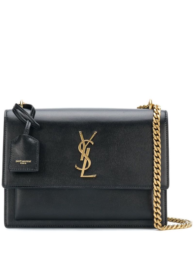 Black Sunset Medium Leather Shoulder Bag