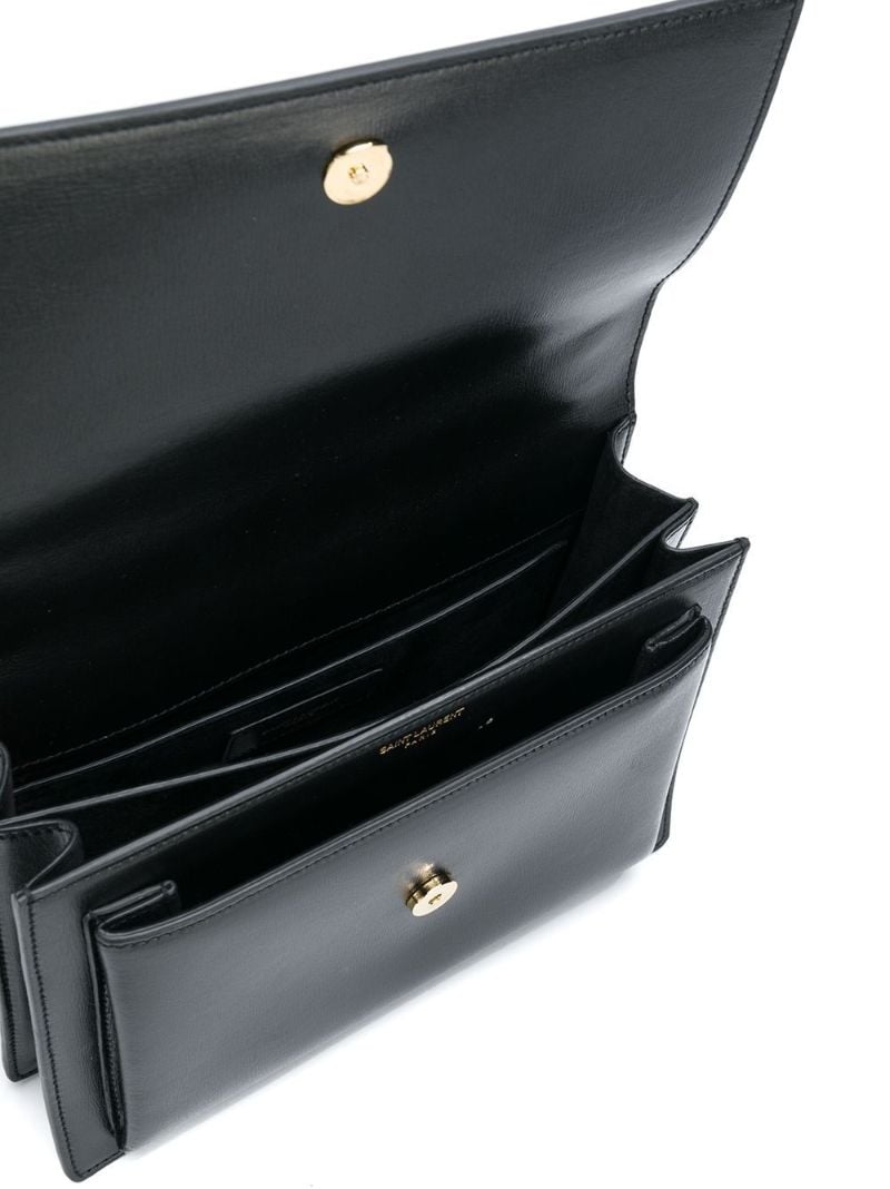 Black Sunset Medium Leather Shoulder Bag