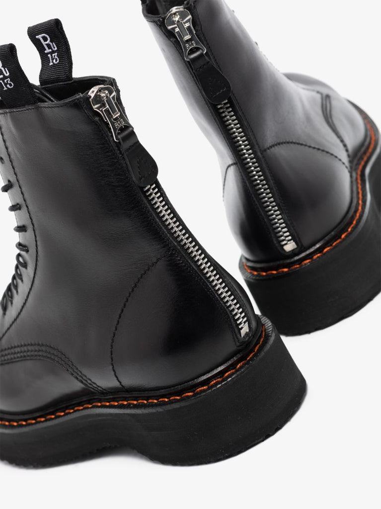 Black Single Stack 40 Leather Boots