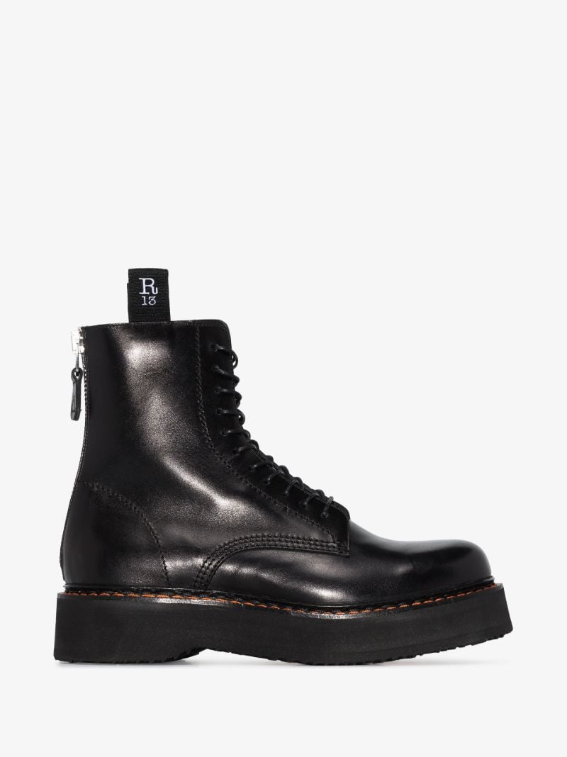 Black Single Stack 40 Leather Boots