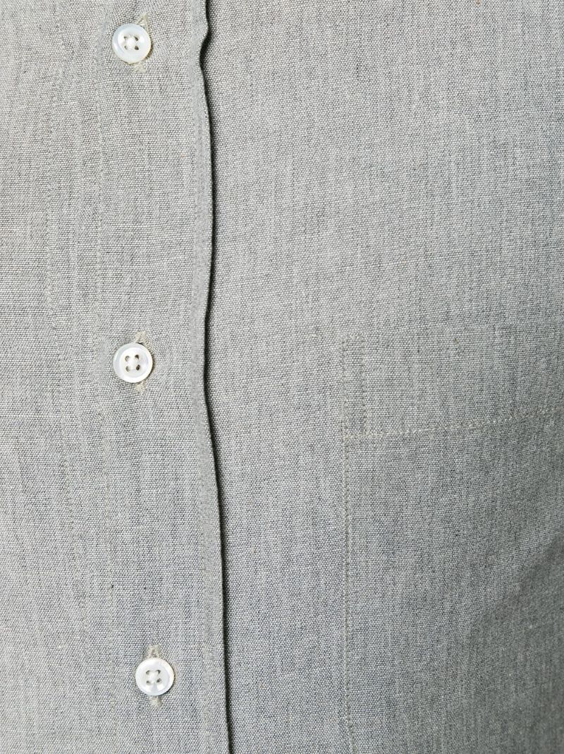 Grey 4-bar Cotton Shirt