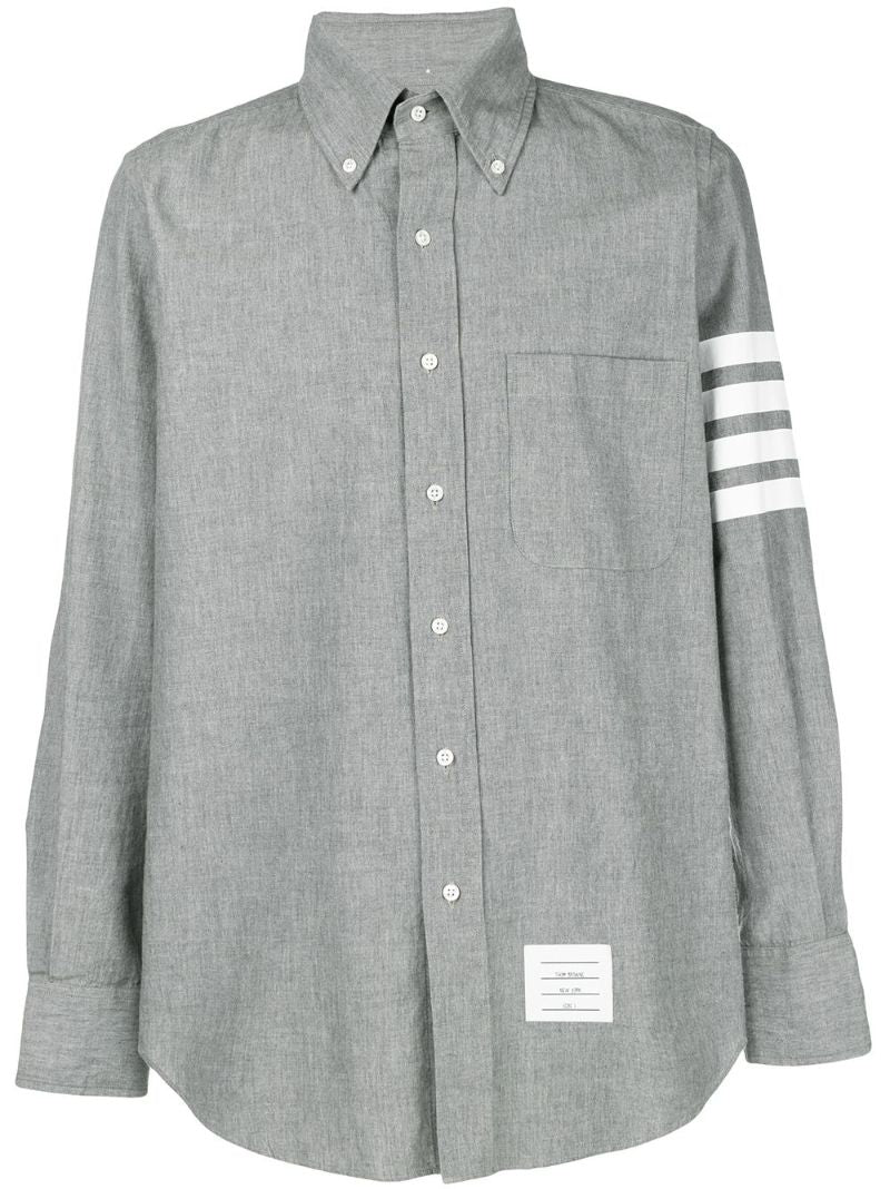 Grey 4-bar Cotton Shirt