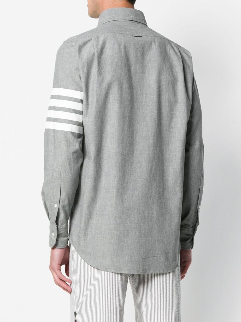 Grey 4-bar Cotton Shirt