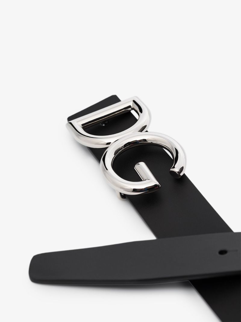 Black Dg Logo Buckle Belt