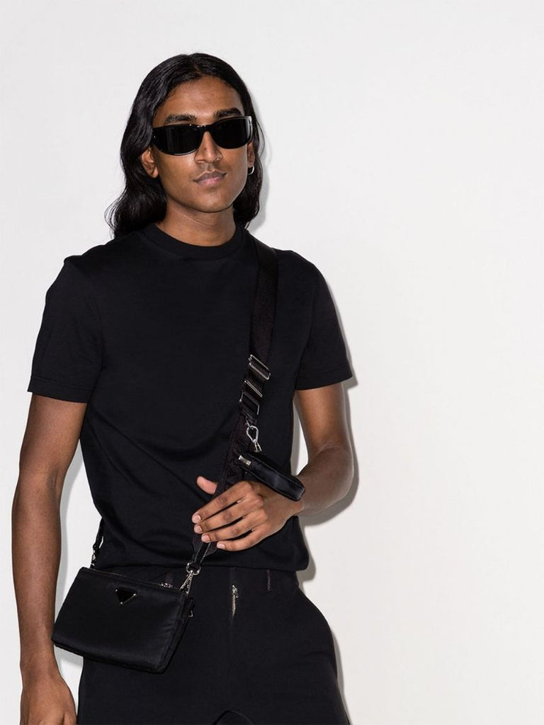 Black Cotton T-shirt Set