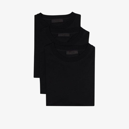 Black Cotton T-shirt Set