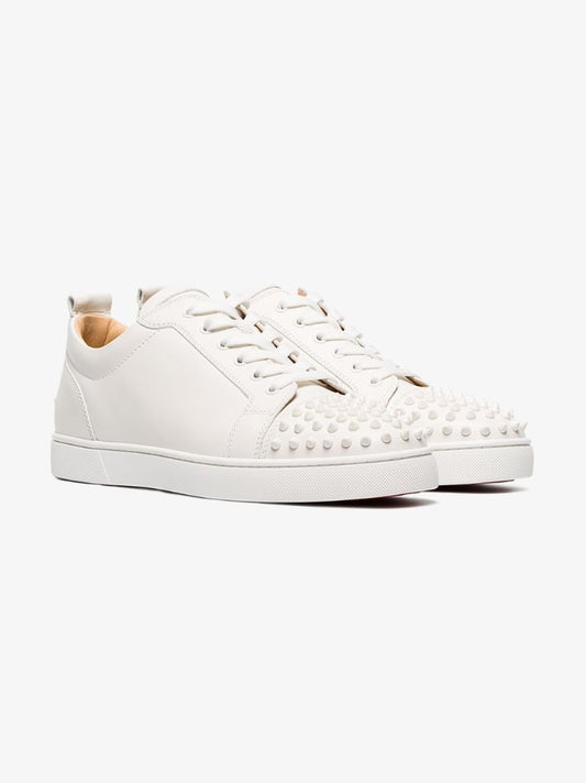 White Louis Junior Studded Leather Sneakers