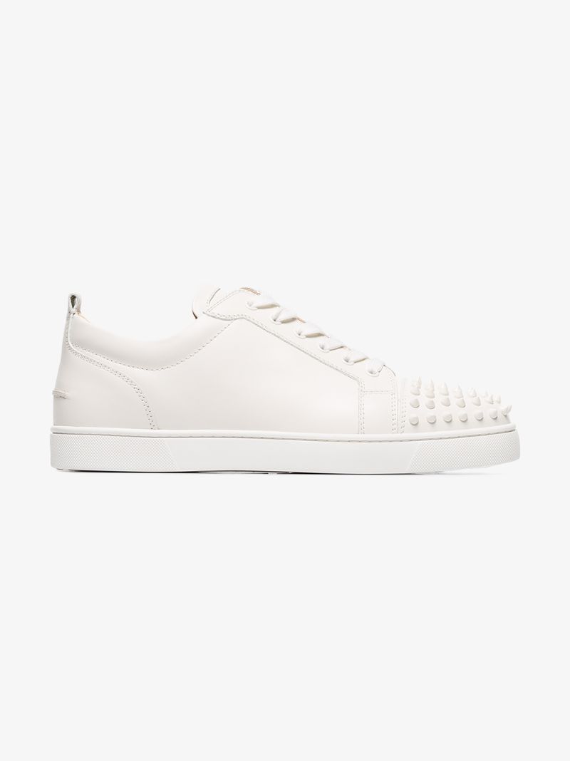 White Louis Junior Studded Leather Sneakers