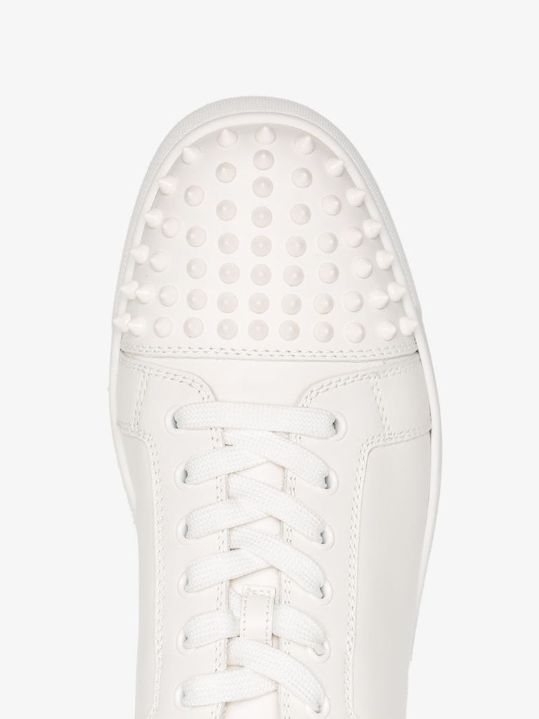 White Louis Junior Studded Leather Sneakers